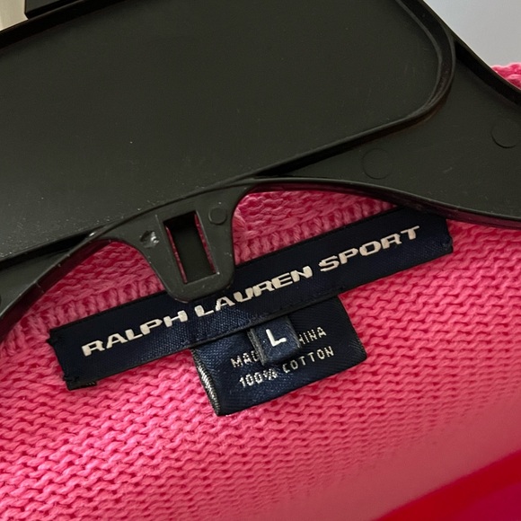 Ralph Lauren Sport Pink Knit Zip Up Sweater - Picture 5 of 5